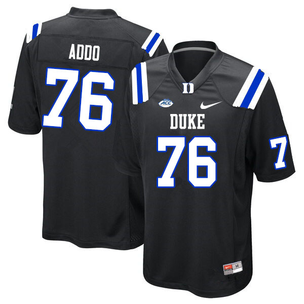 Men #76 Peace Addo Duke Blue Devils College Football Jerseys Sale-Black - Click Image to Close
